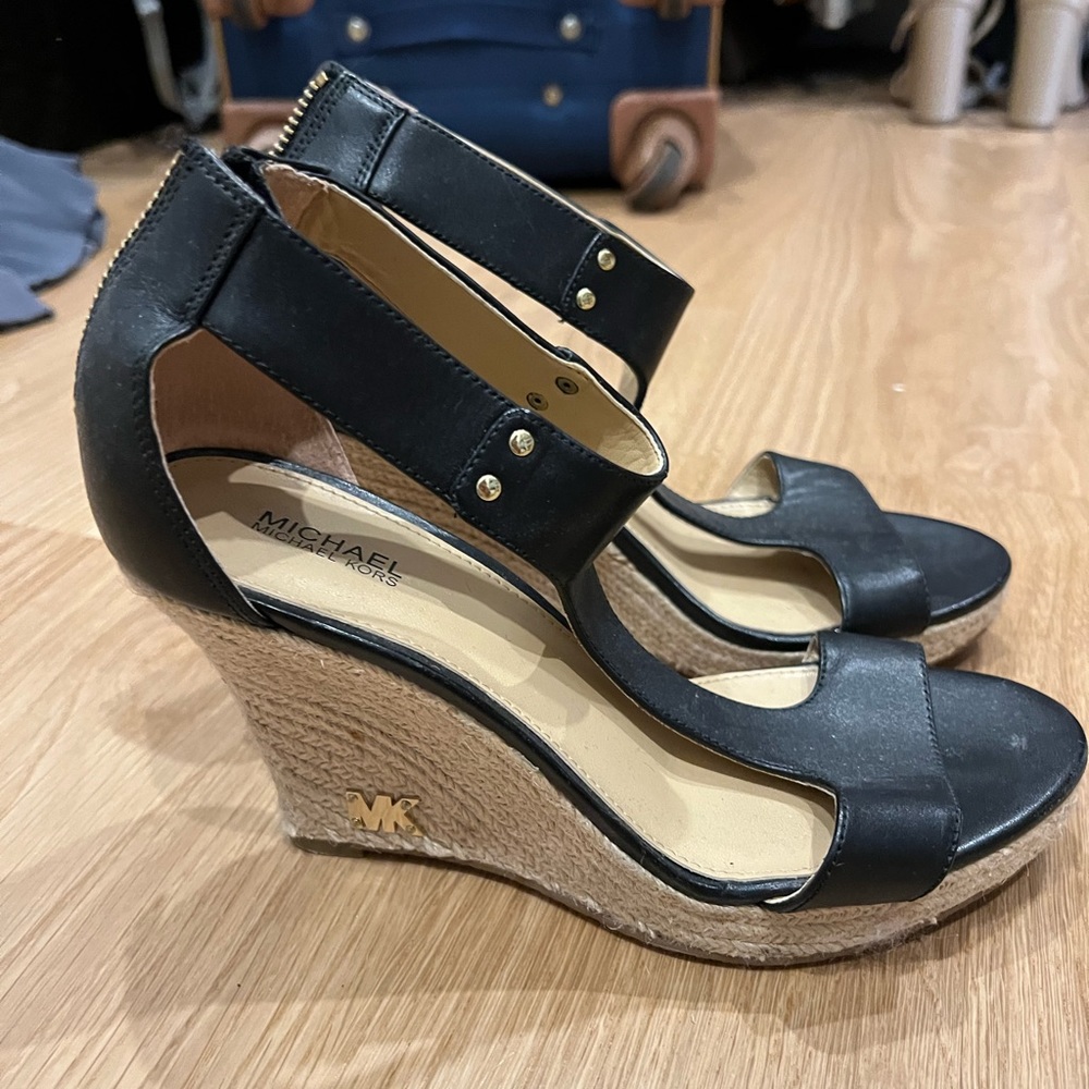Michael Kors Black Wedge Heels